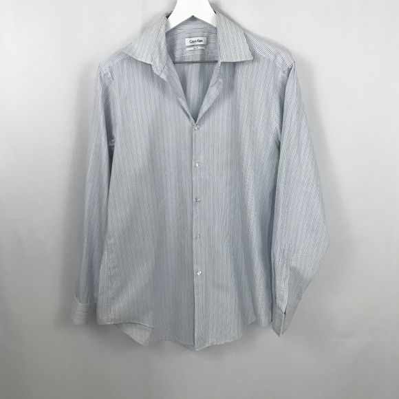Calvin Klein Other - Calvin Klein Slim Fit Striped Button Up Blue White